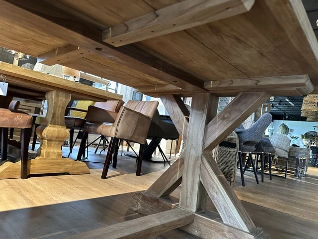 Esstisch Teak, Gartentisch Massivholz, Tisch Holz, Länge 220 cm