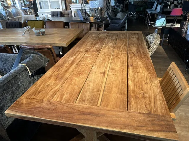 Esstisch Teak, Gartentisch Massivholz, Tisch Holz, Länge 240 cm
