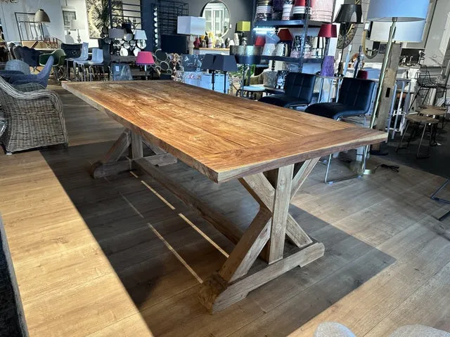 Esstisch Teak, Gartentisch Massivholz, Tisch Holz, Länge 280 cm