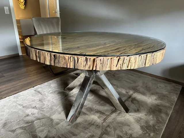 Tischgestell Silber Tischgestell verchromt, Länge 110 cm