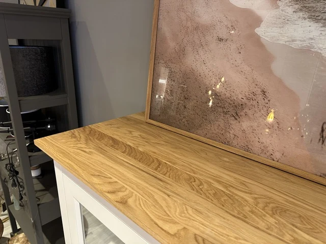 Highboard weiß Landhaus, Schrank weiß Landhaus, Geschirrschrank weiß Landhausstil, Höhe 154 cm