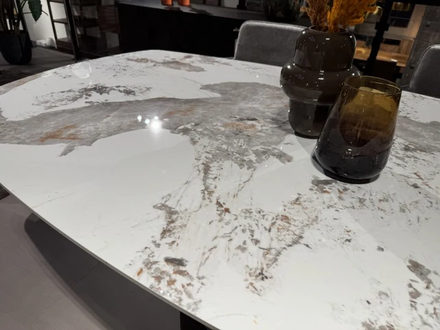 Esstisch Keramik-Tischplatte, Tisch Bronze Tischplatte Keramik, Länge 220 cm