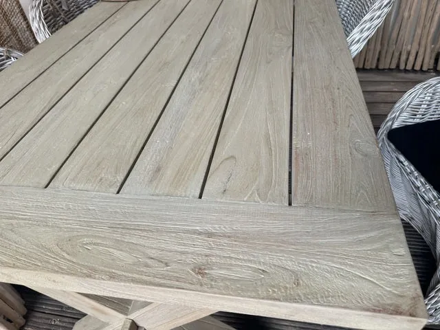 Gartentisch Massivholz, Esstisch Holz für Outdoor geeignet, Länge 240 cm