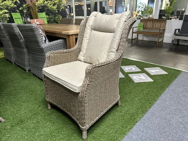 Gartenstuhl Rattan, Gartenstuhl beige-braun mit Auflage