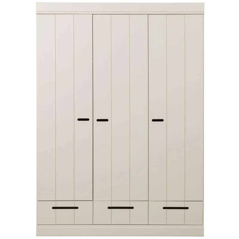 Kleiderschrank Elfenbein-weiß Holz , Schrank weiß Massivholz, Breite 140 cm