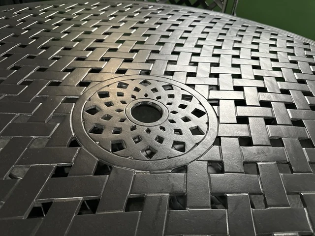 Gartentisch oval Aluminium, Metall Gartentisch schwarz, Länge 250 cm