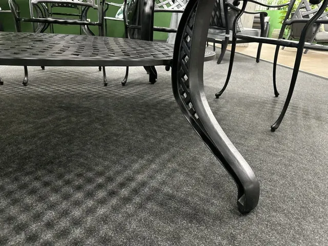 Gartentisch oval Aluminium, Metall Gartentisch schwarz, Länge 250 cm