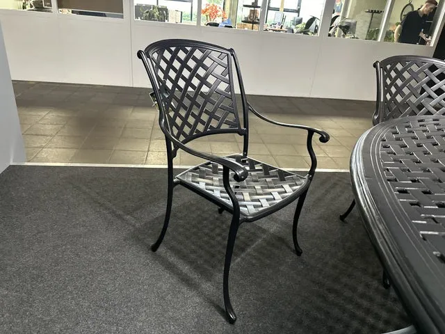Gartentisch oval Aluminium, Metall Gartentisch schwarz, Länge 250 cm