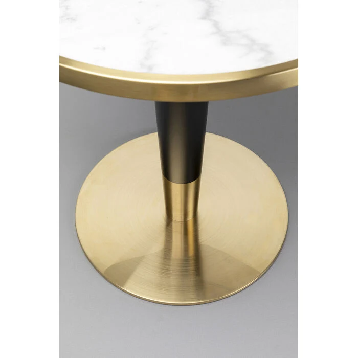Runder Bistrotisch Gold Marmoroptik, Bistrotisch rund Gold, Tisch rund schwarz Gold, Durchmesser 70 cm