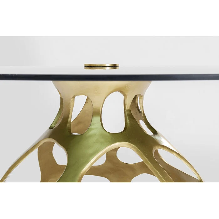 Runder Glastisch Gold, Esstisch rund Gold, Glastisch rund, Durchmesser 120 cm