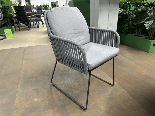 Gartenstuhl grau Textil, Stuhl grau