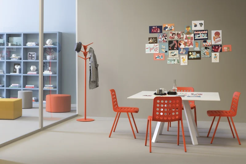 Garderobe orange-rot , Garderobenständer orange-rot Standgarderobe orange-rot , Höhe 173 cm