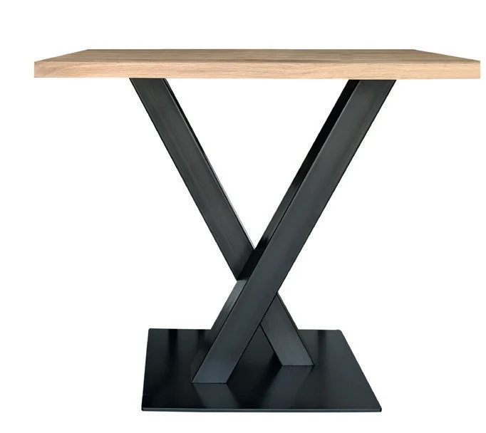 Bartischgestell Metall schwarz, X-Bartischfuß Metall schwarz, Höhe 100 cm