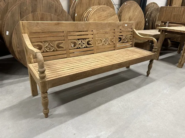 Sitzbank Teakholz, Gartenbank Teak, Bank Massivholz, Breite 150 cm