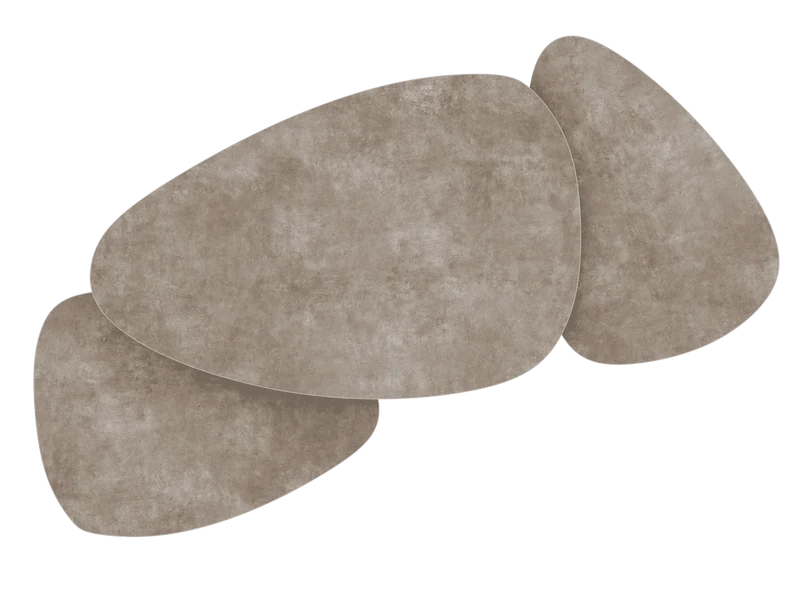 Couchtisch ausziehbar Keramik, Couchtisch Keramik verlängerbar, Couchtisch Marmoroptik taupe-grau, Länge 100-155 cm