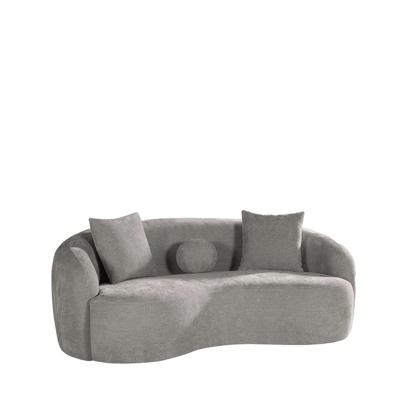 Sofa grau, 3 Sitzer Sofa grau, Breite 203 cm