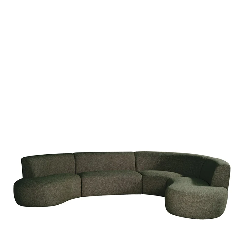 Sofa halbrund dunkel-grün, rundes Sofa grün modern, Lounge-Sofa halbrund grün, Breite 350 cm