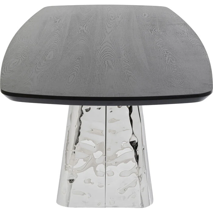 Esstisch Silber-schwarz , Esstisch schwarz, Tisch Silber-Tischgestell, Länge 220 cm