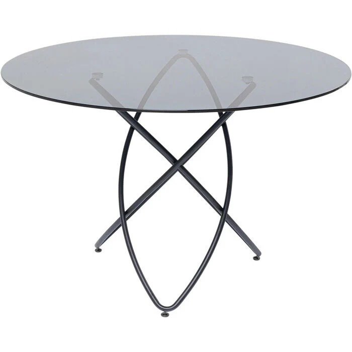 Runder Glastisch schwarz, Esstisch rund schwarz, Glastisch rund, Durchmesser 120 cm