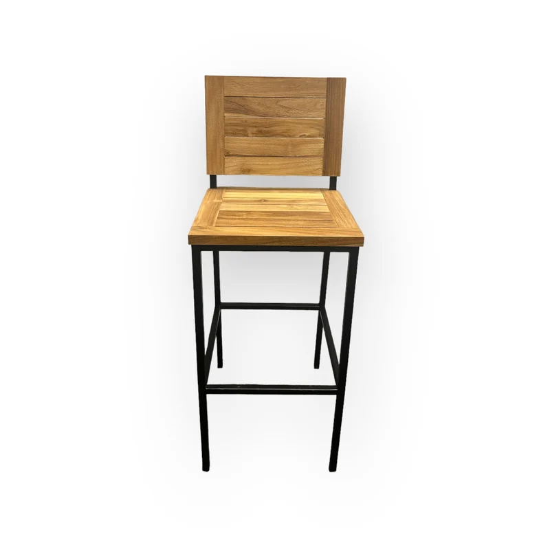 Barstuhl Metall-Holz, Barstuhl Industriedesign, Sitzhöhe 75 cm