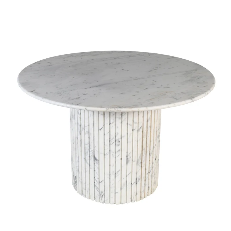Marmortisch weiß rund, Esstisch rund Marmor, Tisch rund Marmor, Durchmesser 122 cm