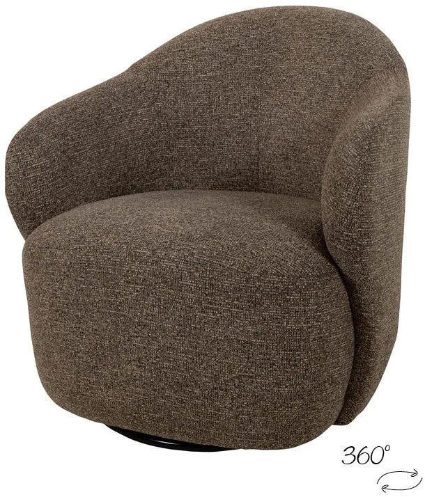 Sessel drehbar braun, drehbarer Sessel braun gepolstert