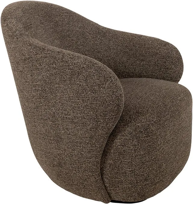 Sessel drehbar braun, drehbarer Sessel braun gepolstert