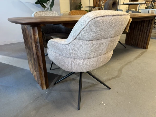Stuhl Farbe Champagne, gepolsterter Stuhl drehbar