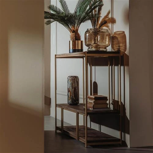 Regal braun-Bronze, Bücherregal braun, Maße: 200x120 cm