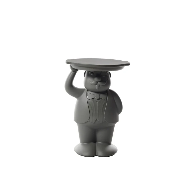 Garten-Beistelltisch grau, Beistelltisch grau Kunststoff, Höhe 60 cm
