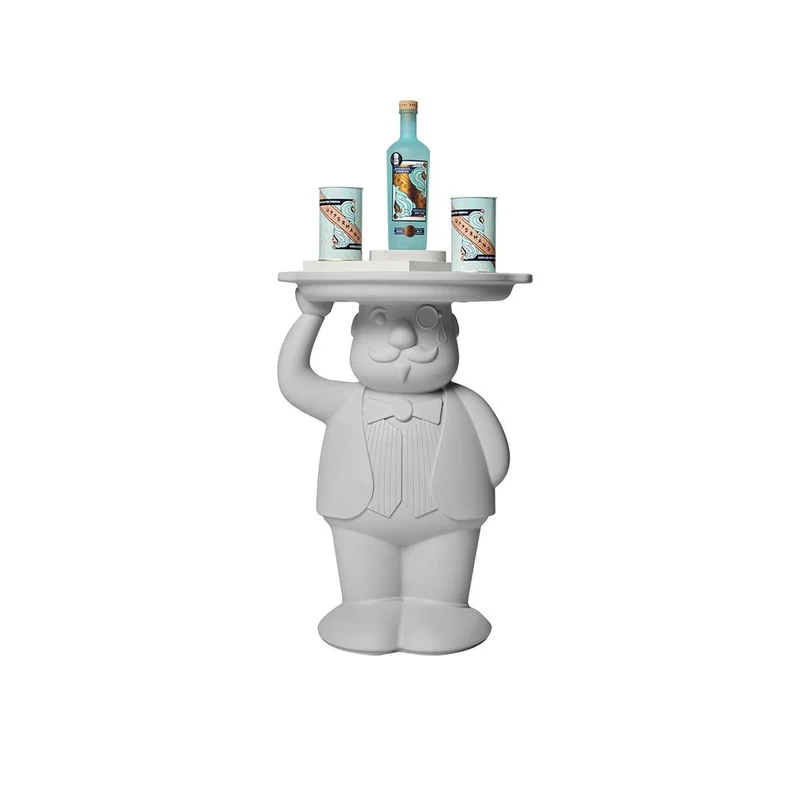 Garten-Beistelltisch grau, Beistelltisch grau Kunststoff, Höhe 60 cm