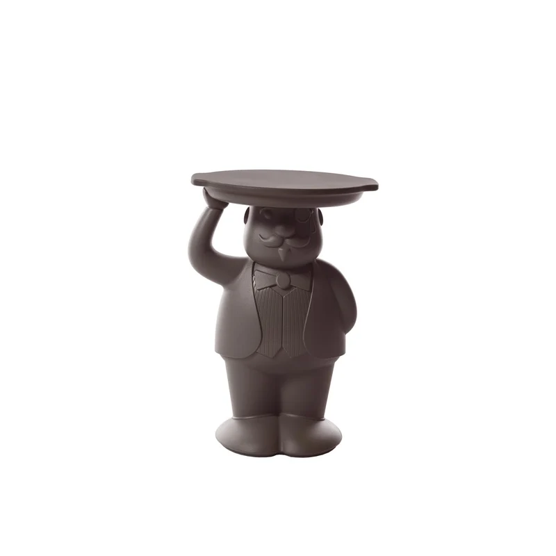 Garten-Beistelltisch braun, Beistelltisch braun Kunststoff, Höhe 60 cm