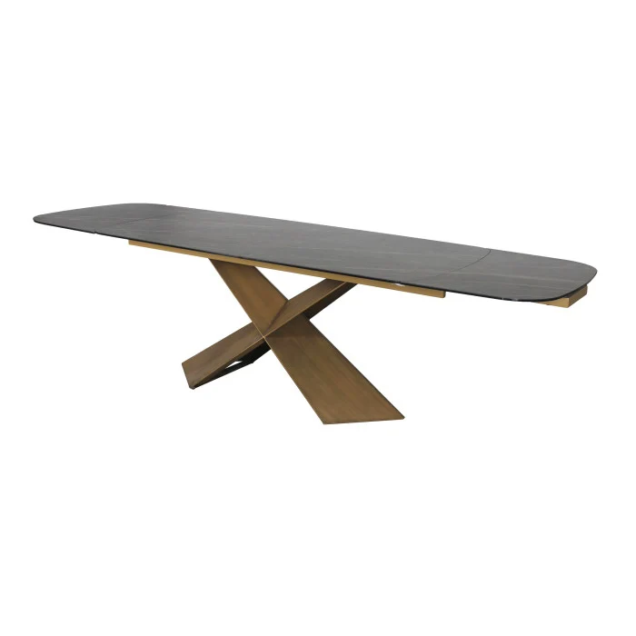Esstisch Bronze-grau Keramik-Tischplatte, Tisch Keramik ausziehbar, Länge 180-280 cm