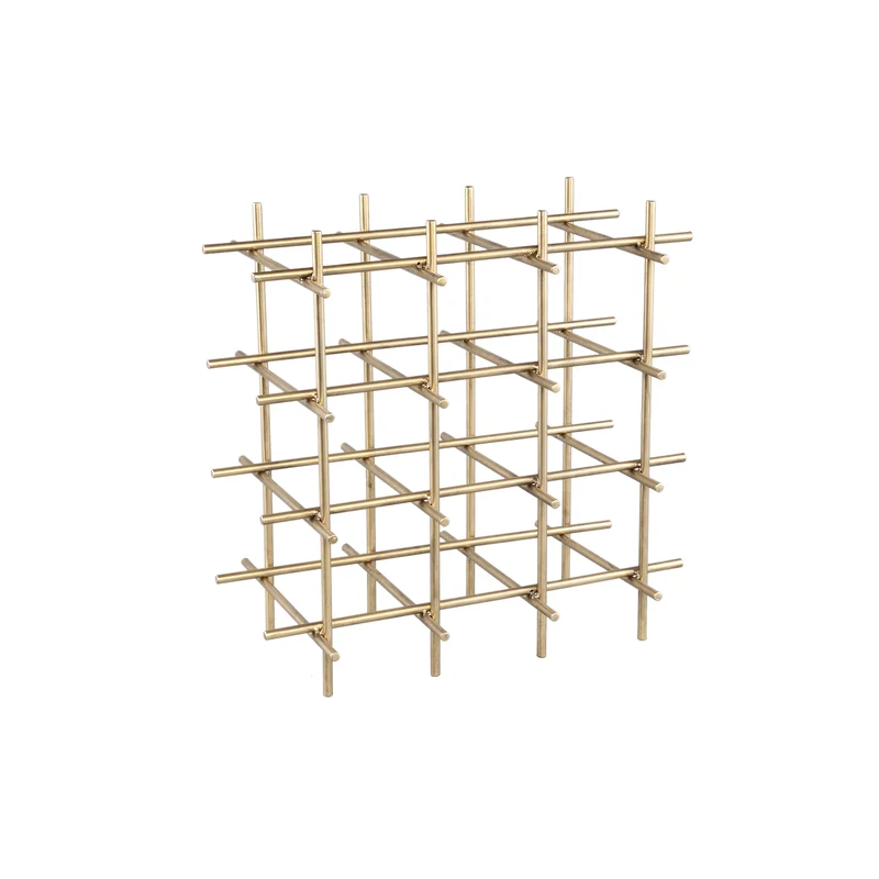 Weinregal Gold, Metall-Weinregal Gold, Breite 40 cm