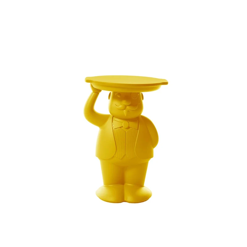 Garten-Beistelltisch gelb, Beistelltisch gelb Kunststoff, Höhe 60 cm