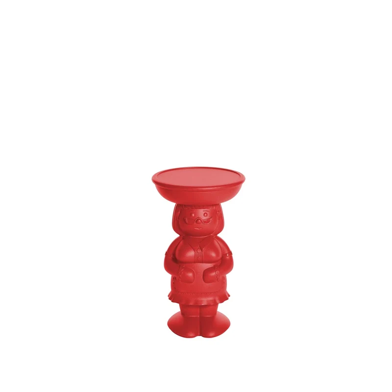 Garten-Beistelltisch rot, Beistelltisch rot Kunststoff, Höhe 60 cm