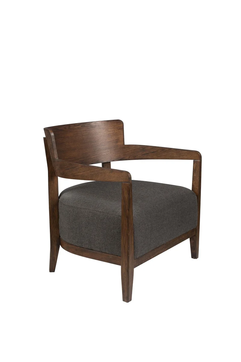 Sessel braun-grau, Sessel Massivholz-Gestell
