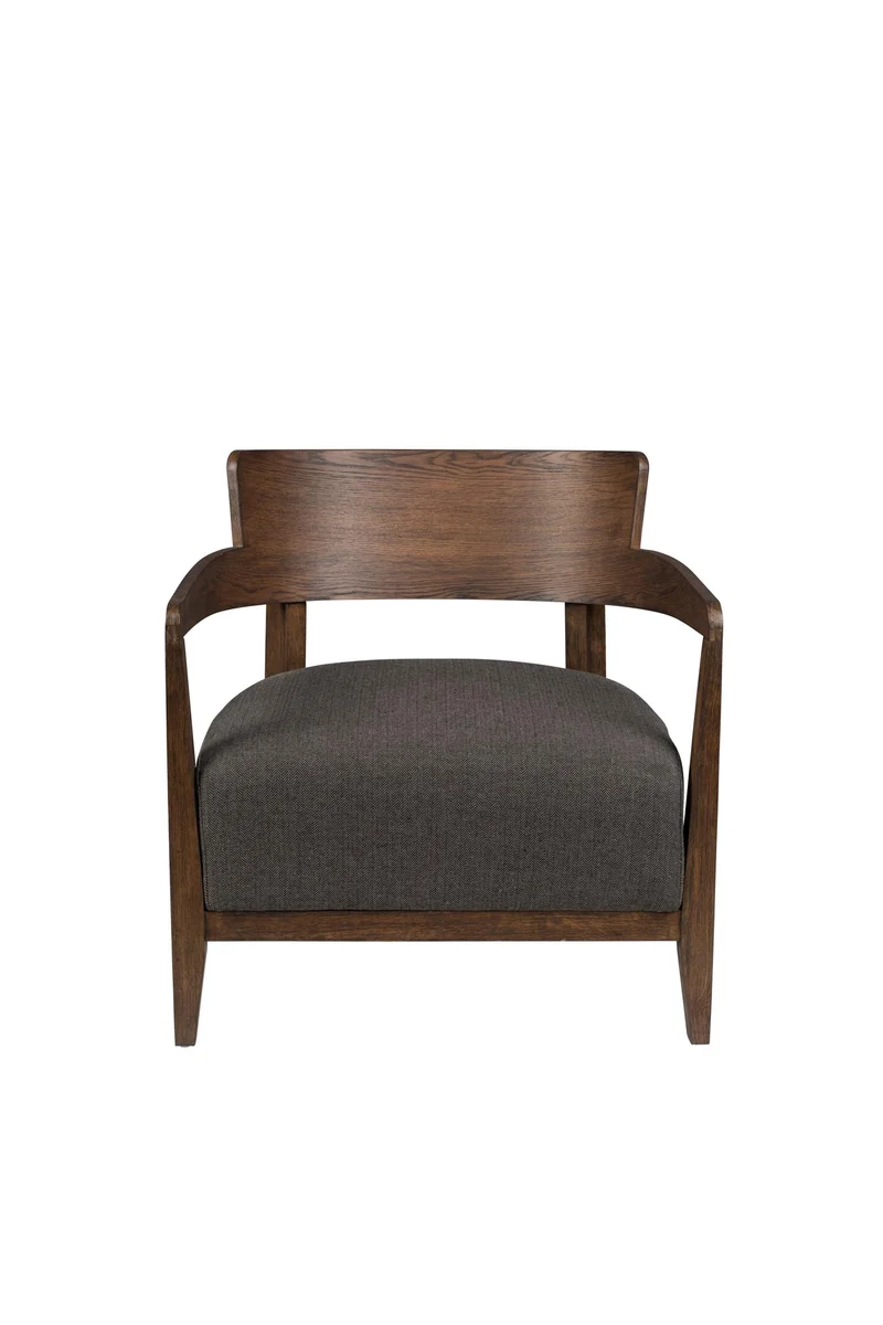 Sessel braun-grau, Sessel Massivholz-Gestell