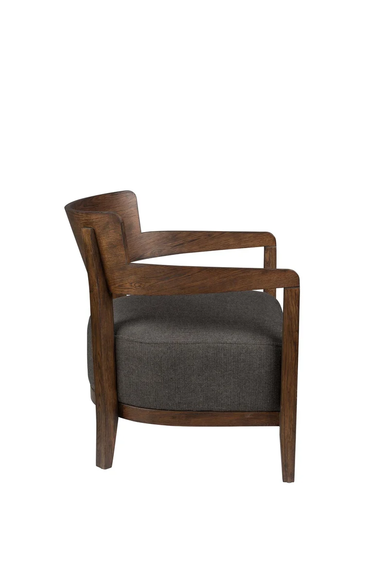 Sessel braun-grau, Sessel Massivholz-Gestell