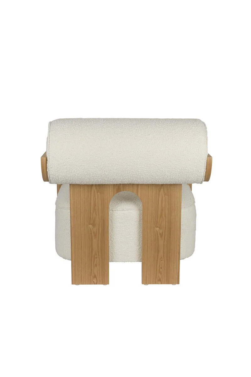 Lounge Sessel beige-Naturholz, Sessel beige Eiche-Natur