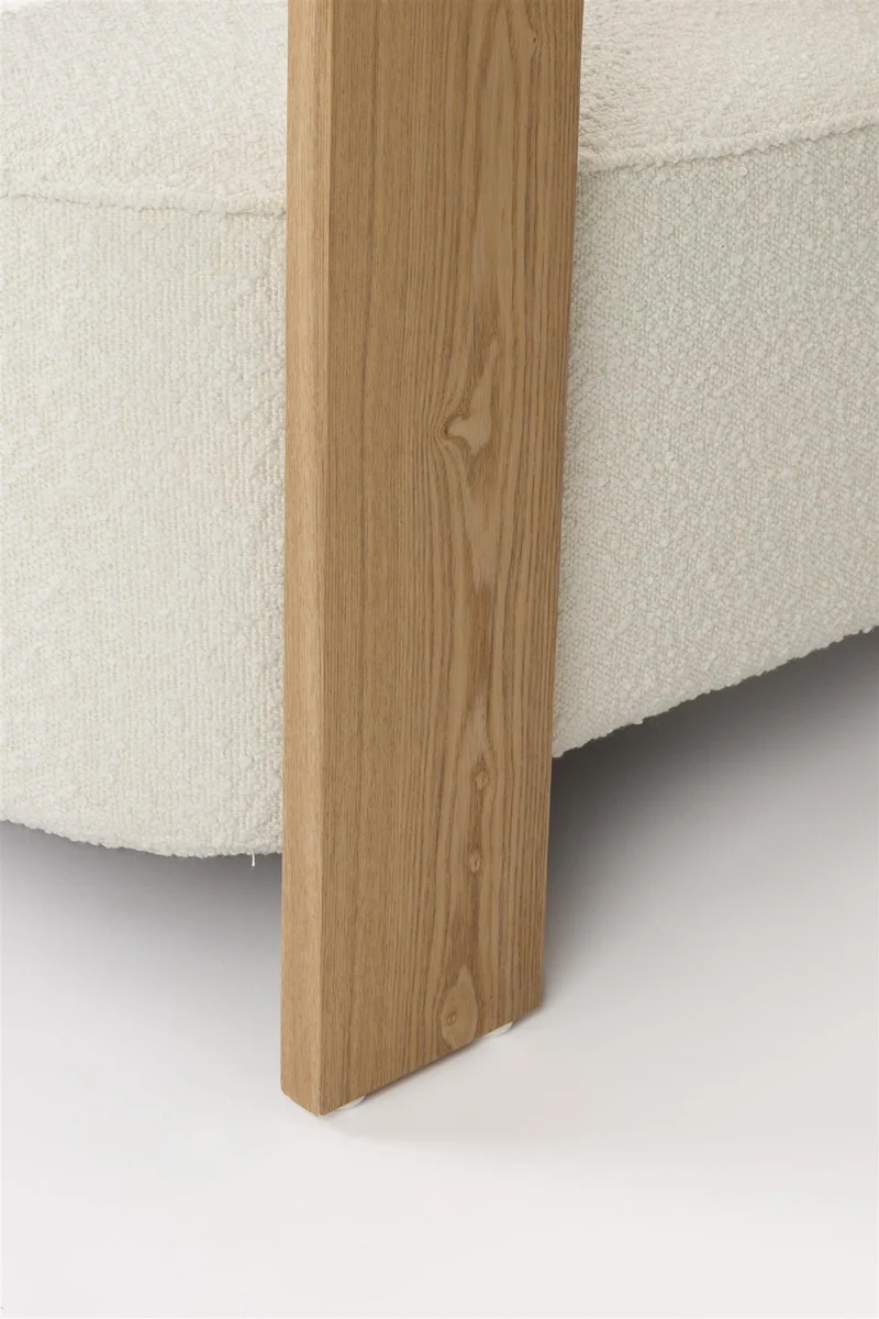 Lounge Sessel beige-Naturholz, Sessel beige Eiche-Natur