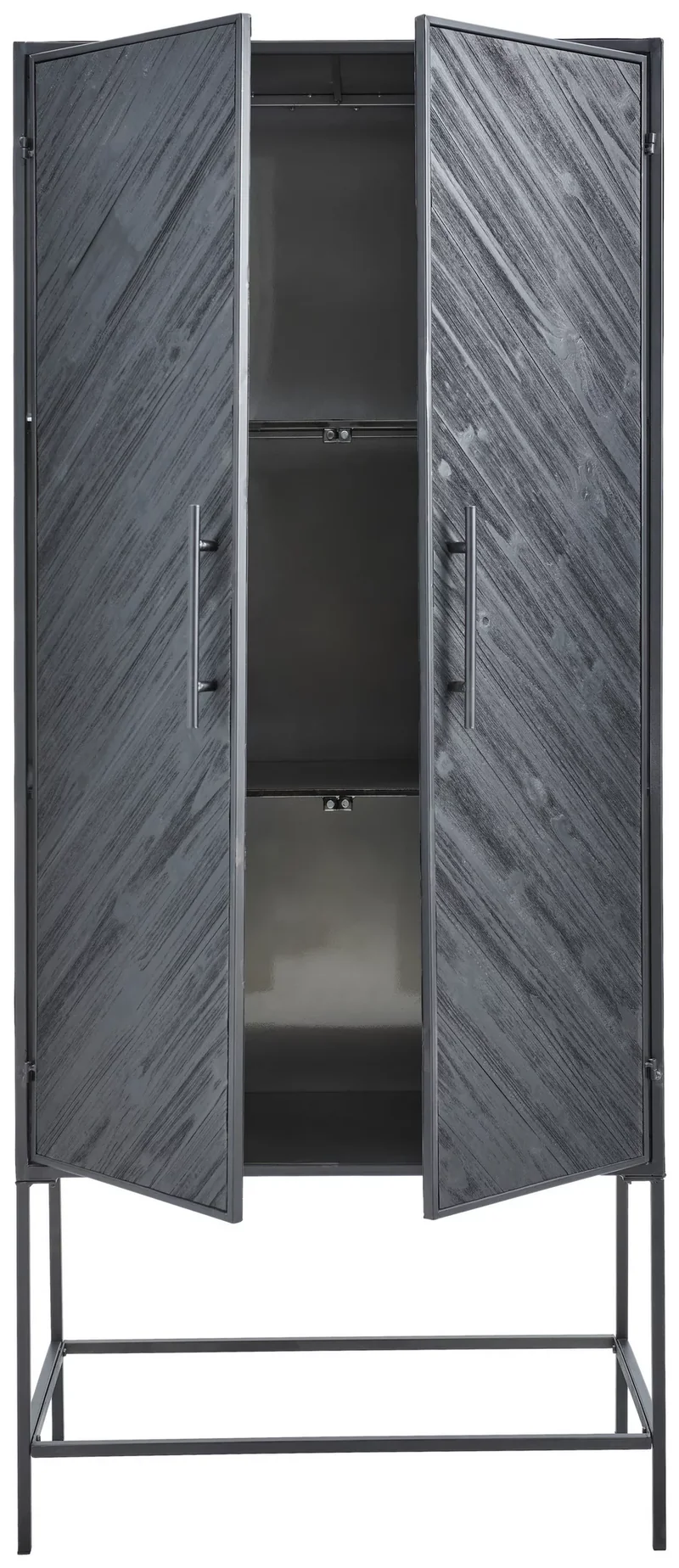 Schrank schwarz, Metall Schrank schwarz, Breite 80 cm