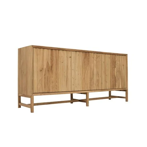 Sideboard Naturholz-Farbe, Anrichte Naturholz Akazie, Breite 180 cm