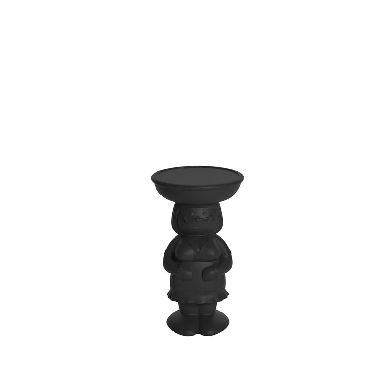 Garten-Beistelltisch schwarz, Beistelltisch schwarz Kunststoff, Höhe 60 cm