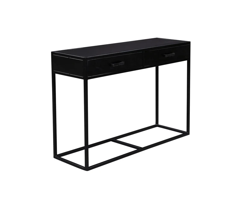 Konsole schwarz Industriedesign, Wandtisch Metall-Gestell, Breite 120 cm
