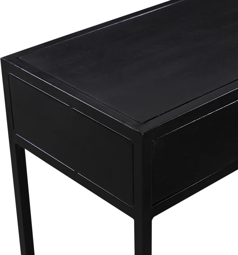 Konsole schwarz Industriedesign, Wandtisch Metall-Gestell, Breite 120 cm