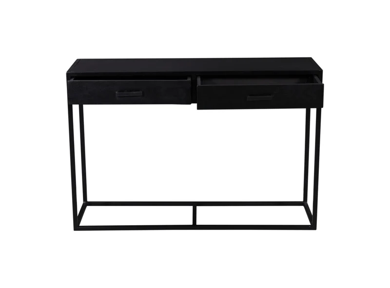 Konsole schwarz Industriedesign, Wandtisch Metall-Gestell, Breite 120 cm