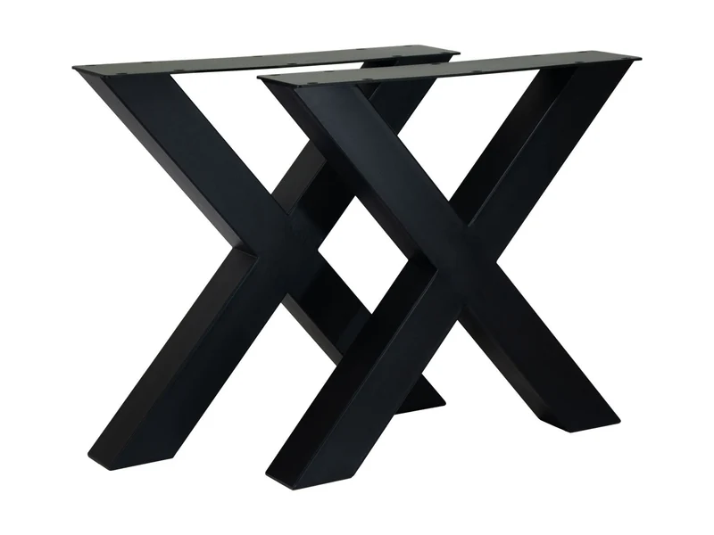 Tischbeine X-Form schwarz, Metall Tischgestell schwarz, Breite 75 cm