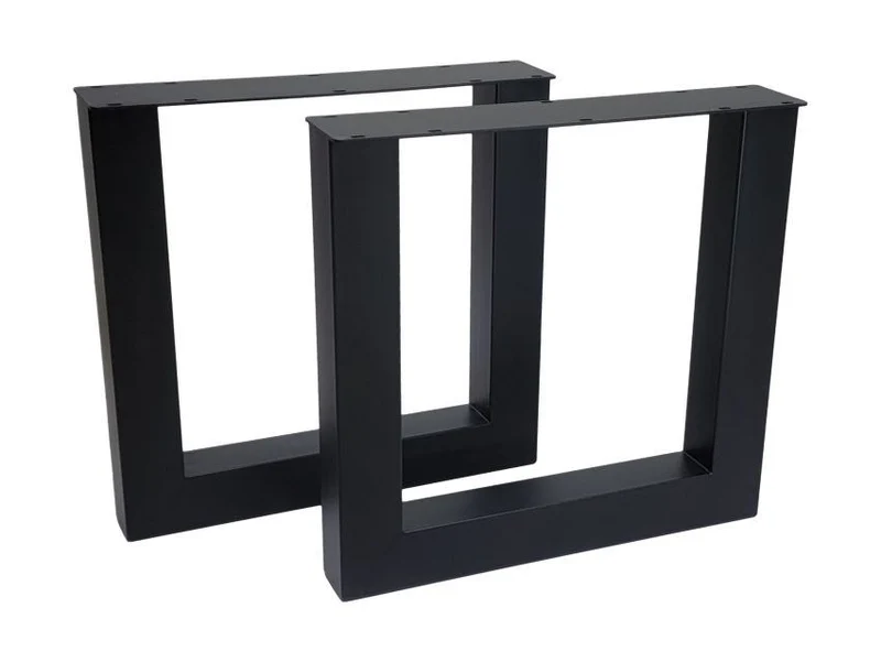 Tischbeine U-Form schwarz, Metall Tischgestell schwarz, Breite 75 cm