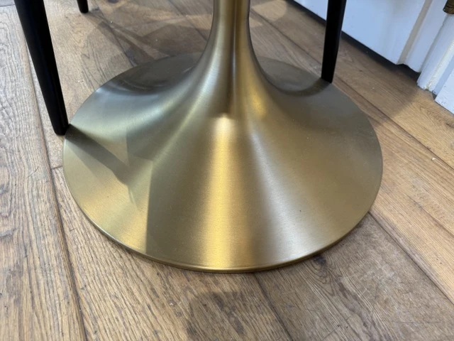 Bistrotisch Gold matt, Bistrotisch Keramik Tischplatte, Durchmesser 80 cm